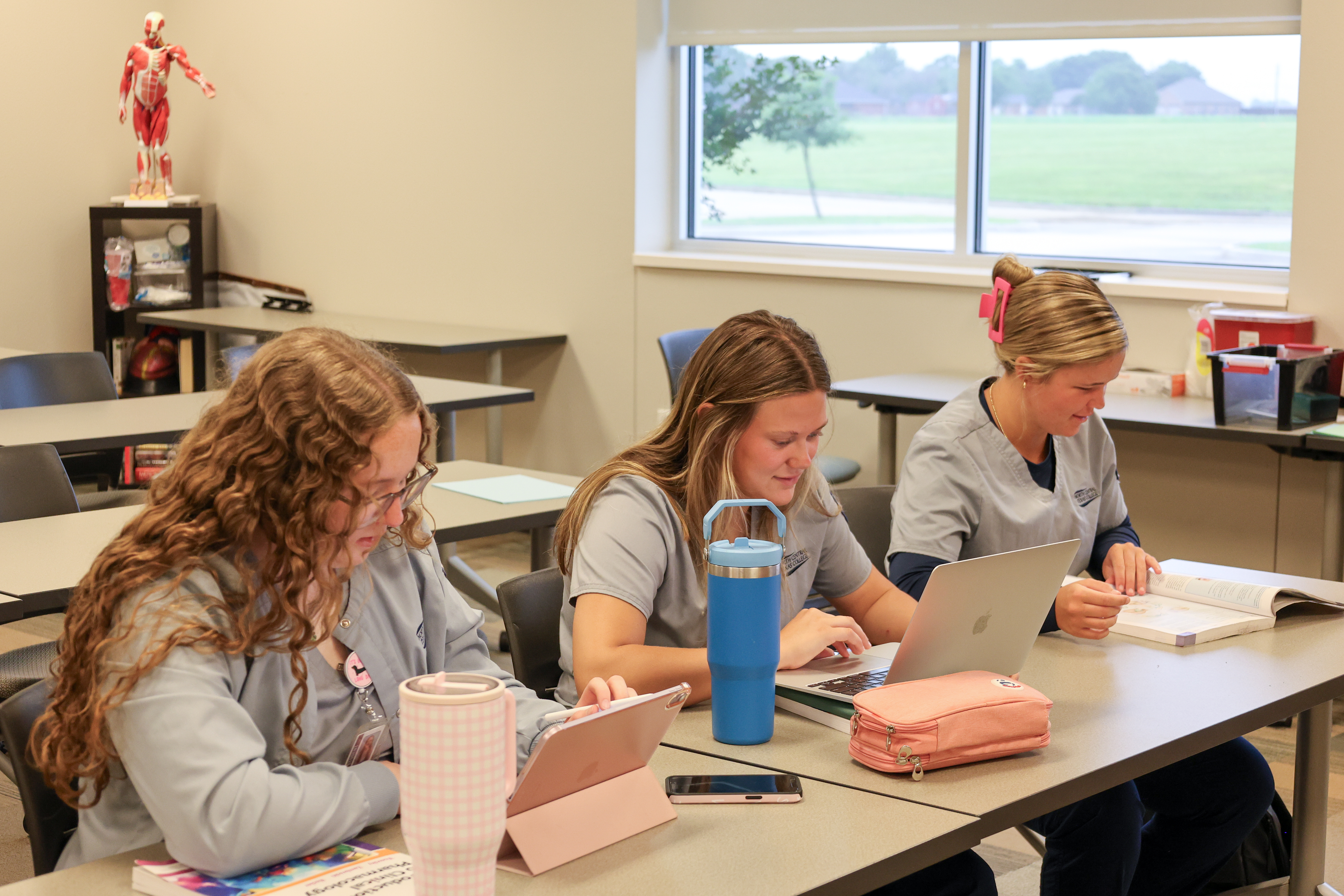 LVN students working on laptops